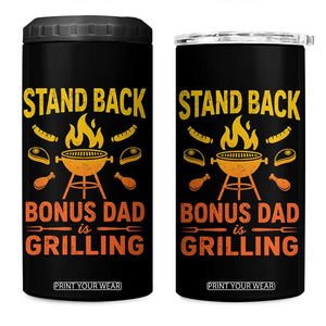 Funny Grilling Bonus Dad 4 in 1 Can Cooler Tumbler BBQ Stepdad Grill Masters Sarcastic
