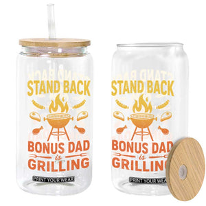 Funny Grilling Bonus Dad Glass Can BBQ Stepdad Grill Masters Sarcastic