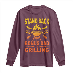 Funny Grilling Bonus Dad Long Sleeve Shirt BBQ Stepdad Grill Masters Sarcastic
