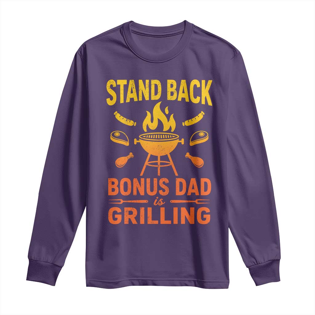 Funny Grilling Bonus Dad Long Sleeve Shirt BBQ Stepdad Grill Masters Sarcastic