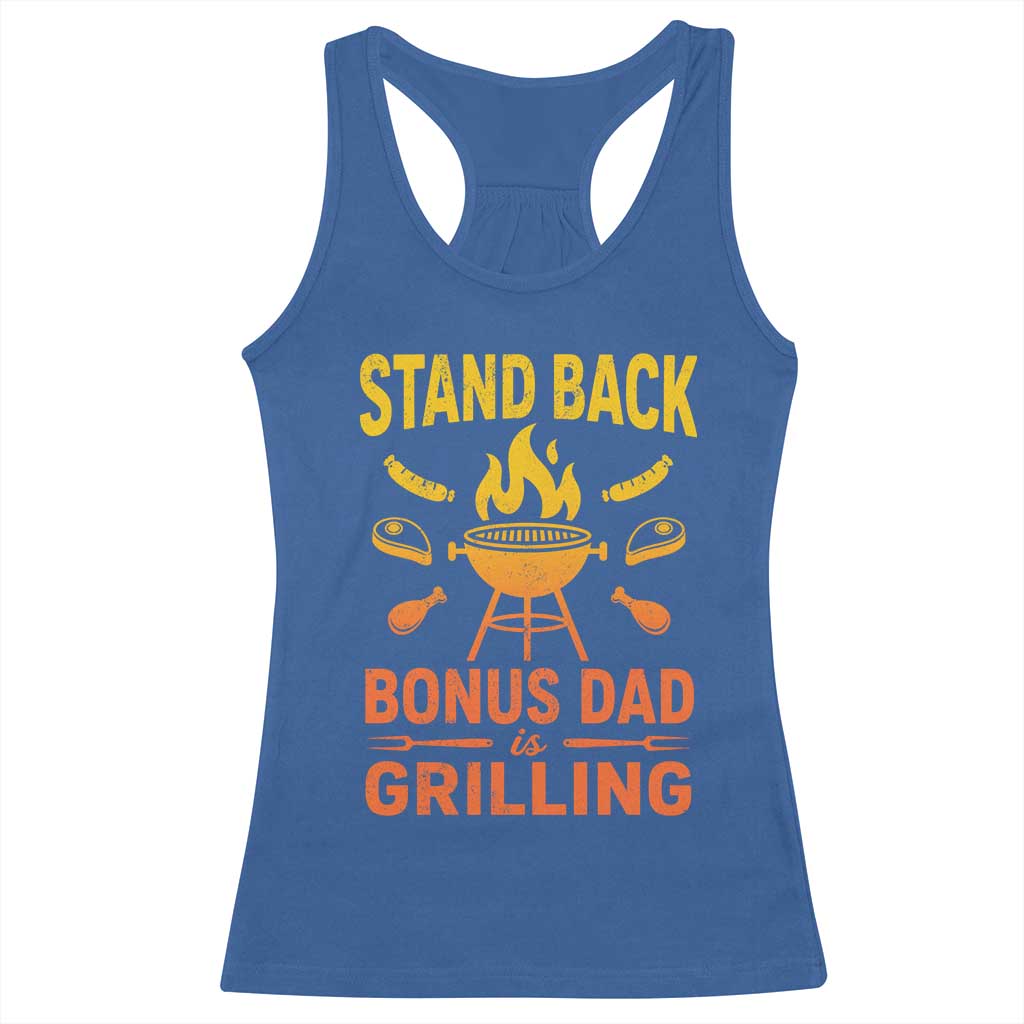 Funny Grilling Bonus Dad Racerback Tank Top BBQ Stepdad Grill Masters Sarcastic