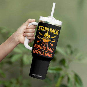 Funny Grilling Bonus Dad Tumbler With Handle BBQ Stepdad Grill Masters Sarcastic