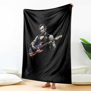 Vintage Abraham Lincoln Abe Lincoln Playing Guitar Throw Blanket Humor Patriotic TS10 Print Your Wear