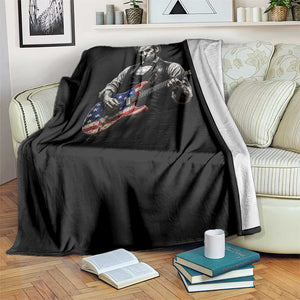 Vintage Abraham Lincoln Abe Lincoln Playing Guitar Throw Blanket Humor Patriotic TS10 Print Your Wear