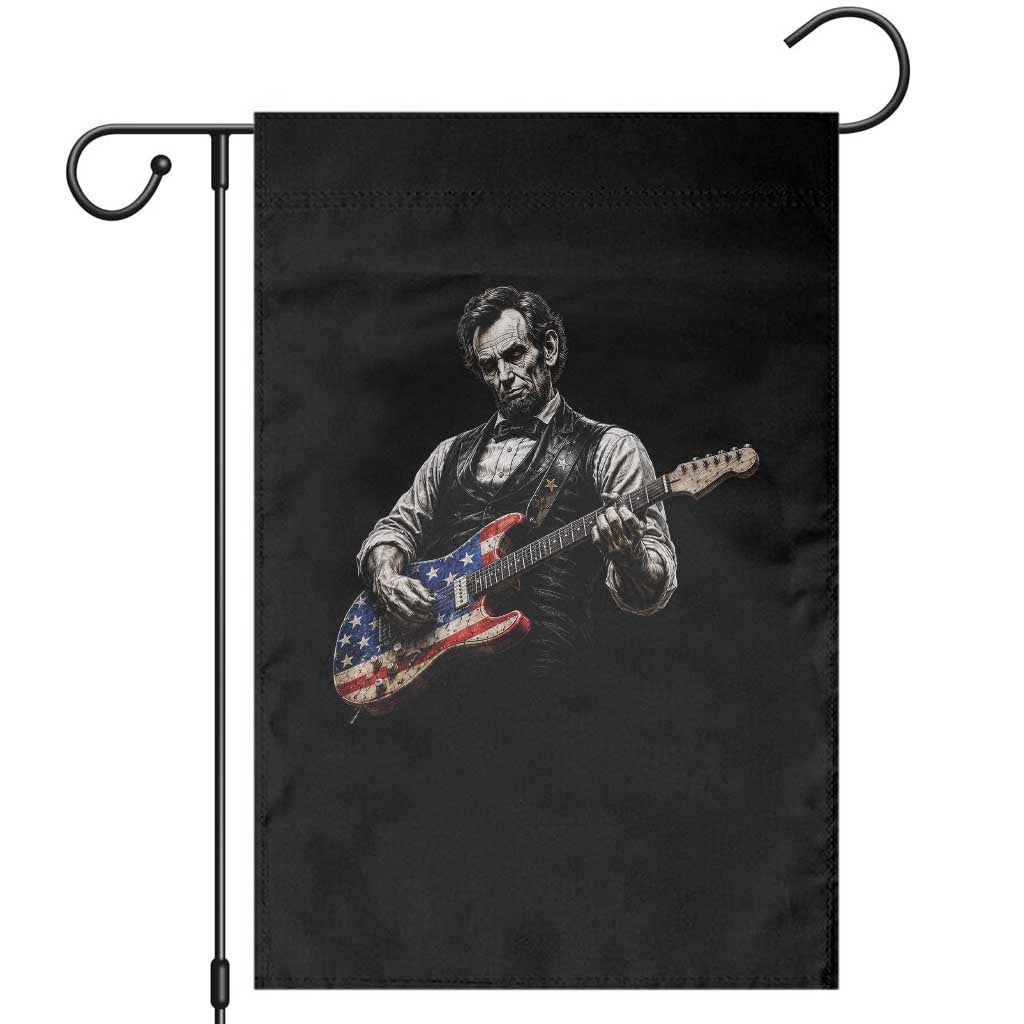 Vintage Abraham Lincoln Abe Lincoln Playing Guitar Garden Flag Humor Patriotic TS10 Black Print Your Wear