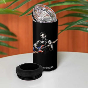Vintage Abraham Lincoln Abe Lincoln Playing Guitar 4 in 1 Can Cooler Tumbler Humor Patriotic TS10 Print Your Wear
