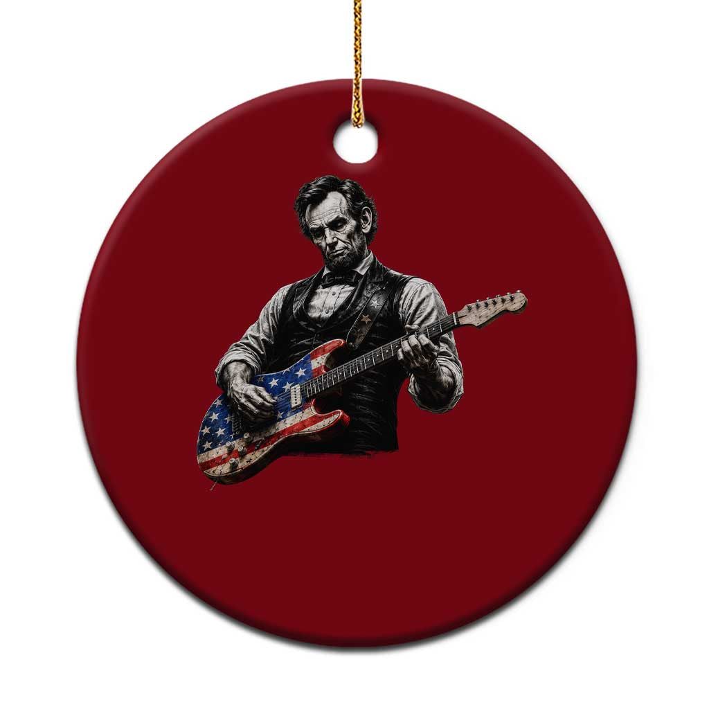 Vintage Abraham Lincoln Abe Lincoln Playing Guitar Ceramic Ornament Humor Patriotic TS10 1pc Red Print Your Wear