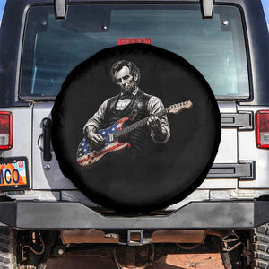 Vintage Abraham Lincoln Abe Lincoln Playing Guitar Spare Tire Cover Humor Patriotic TS10 No hole Black Print Your Wear