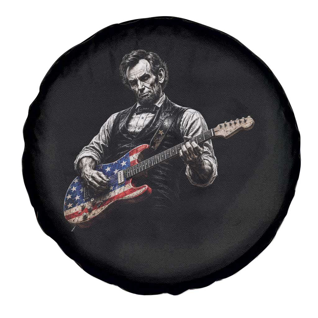 Vintage Abraham Lincoln Abe Lincoln Playing Guitar Spare Tire Cover Humor Patriotic TS10 Print Your Wear