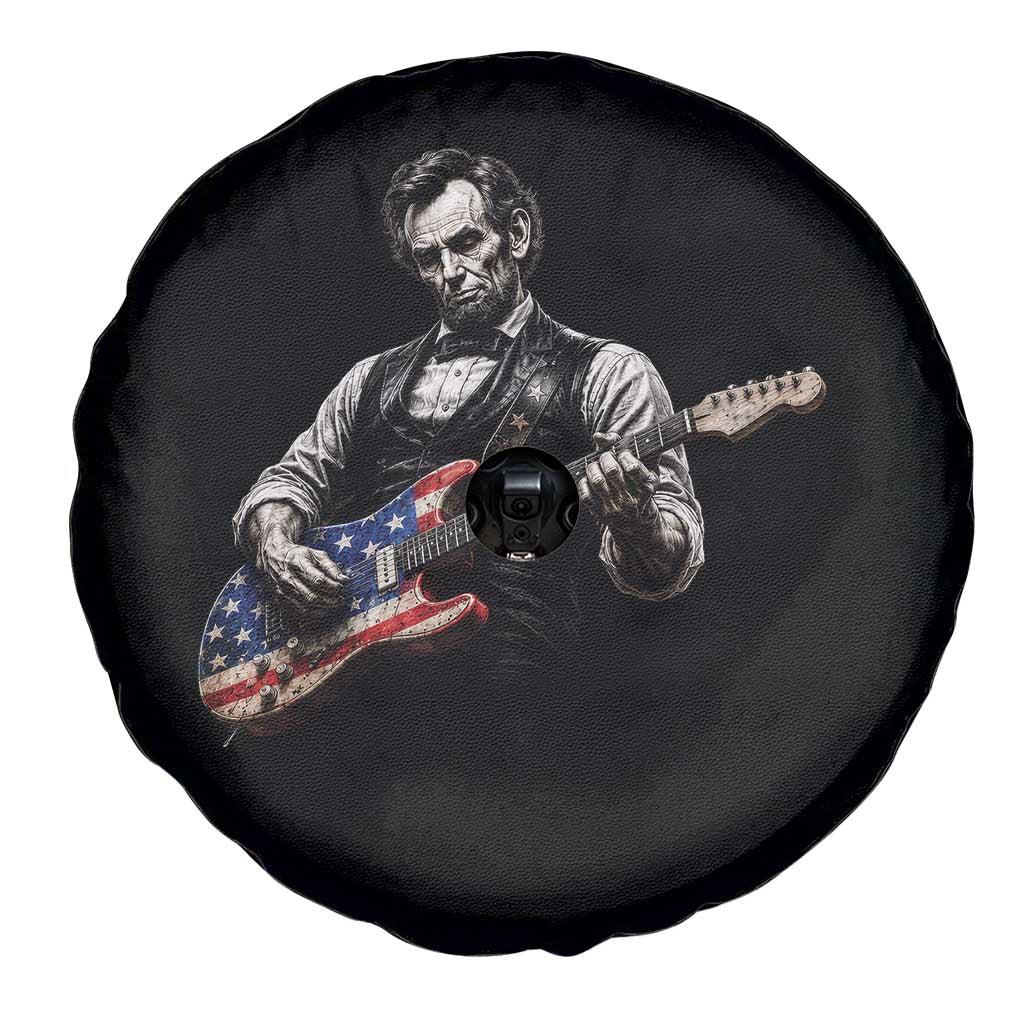 Vintage Abraham Lincoln Abe Lincoln Playing Guitar Spare Tire Cover Humor Patriotic TS10 Print Your Wear