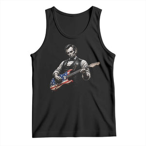 Vintage Abraham Lincoln Abe Lincoln Playing Guitar Tank Top Humor Patriotic TS10 Black Print Your Wear