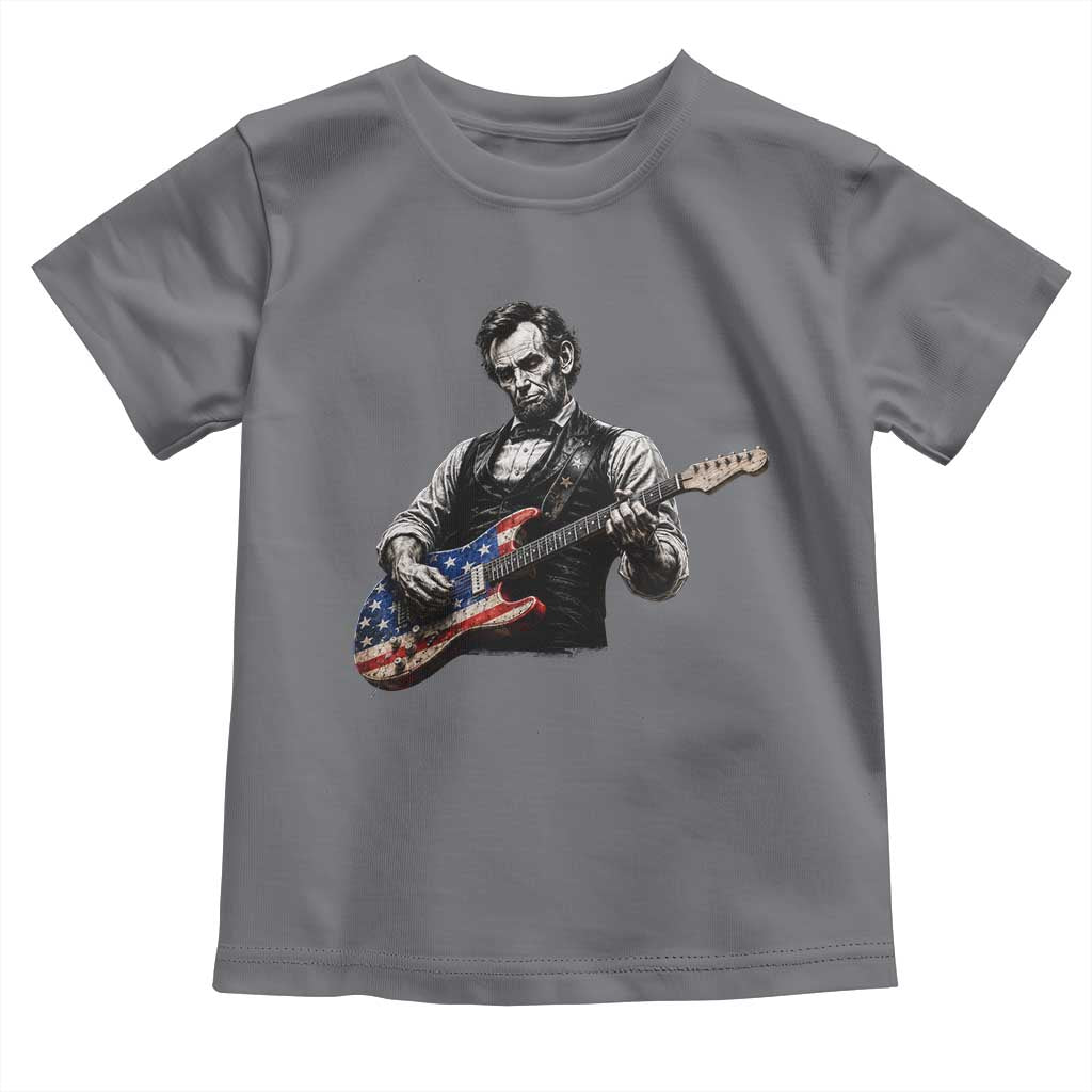 Vintage Abraham Lincoln Abe Lincoln Playing Guitar Toddler T Shirt Humor Patriotic TS10 Charcoal Print Your Wear