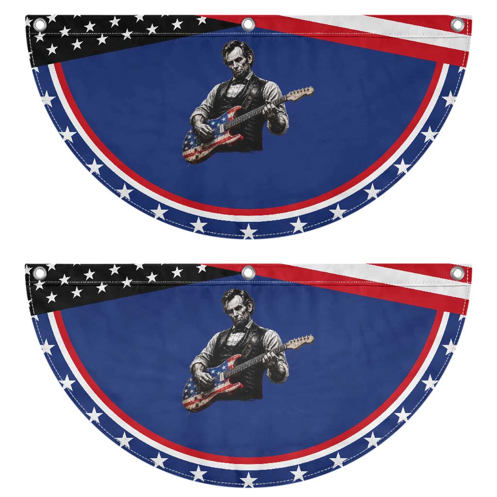 Vintage Abraham Lincoln Abe Lincoln Playing Guitar Patriotic Fan Flag