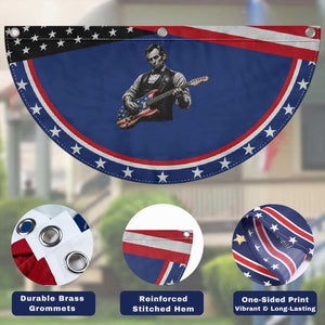 Vintage Abraham Lincoln Abe Lincoln Playing Guitar Patriotic Fan Flag