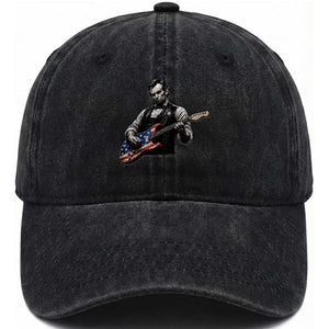 Vintage Abraham Lincoln Abe Lincoln Playing Guitar Washed Cotton Baseball Cap Humor Patriotic