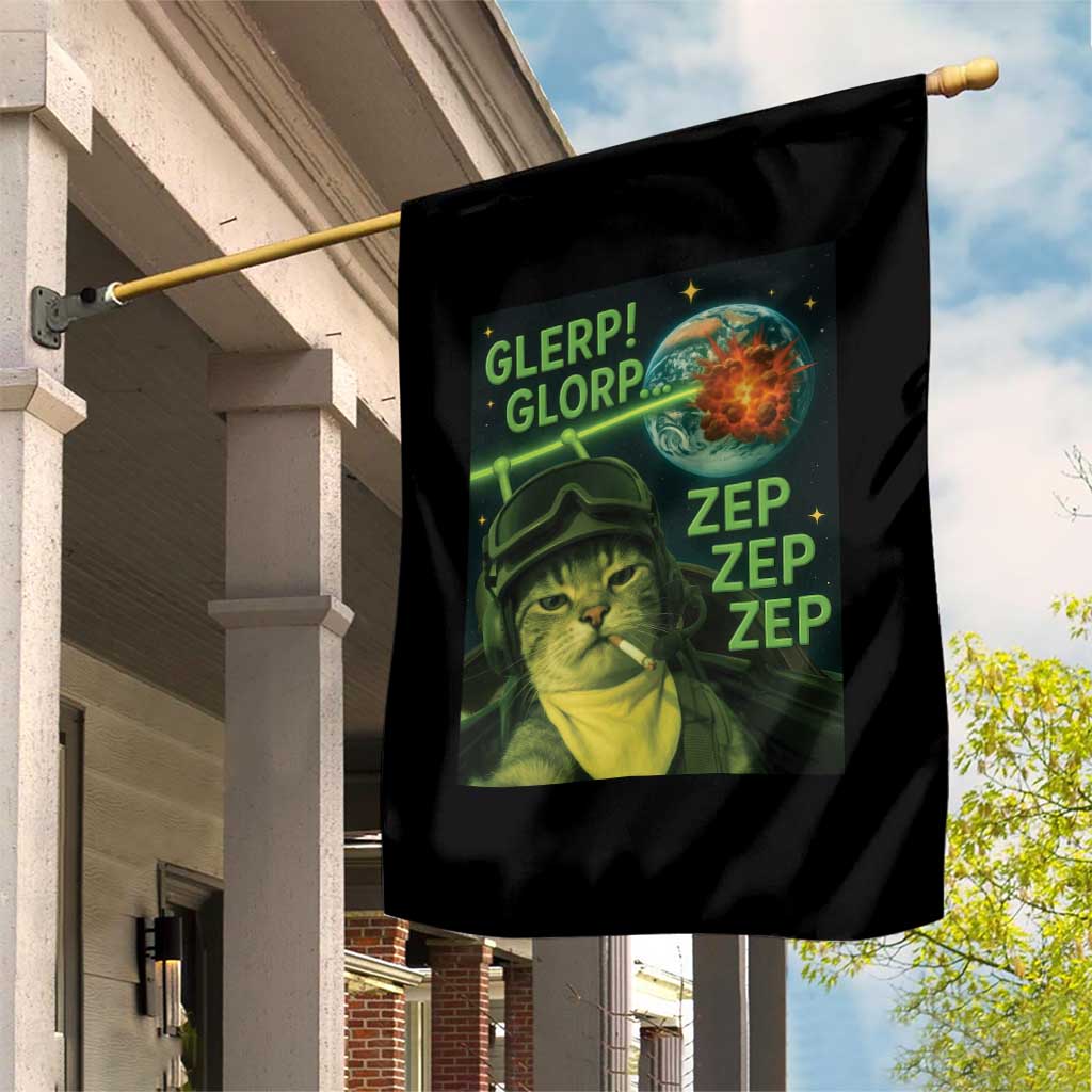Funny UFO Alien Cat Selfie Garden Flag Retro Space Sci-Fi Cat Pilot TS10 Print Your Wear