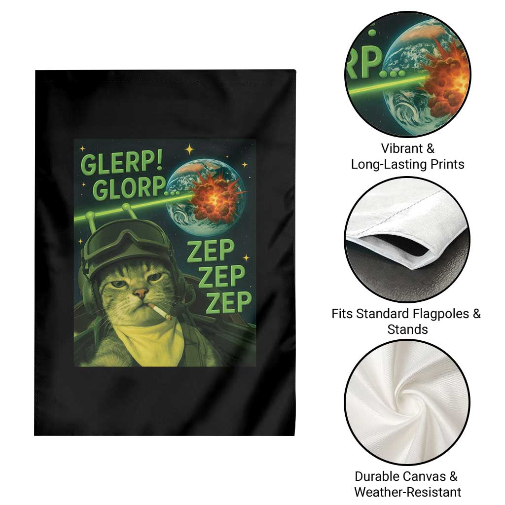 Funny UFO Alien Cat Selfie Garden Flag Retro Space Sci-Fi Cat Pilot TS10 Print Your Wear