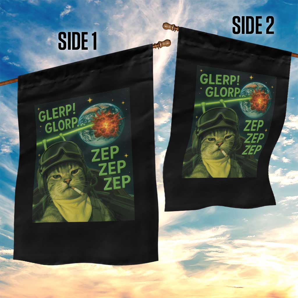 Funny UFO Alien Cat Selfie Garden Flag Retro Space Sci-Fi Cat Pilot TS10 Print Your Wear