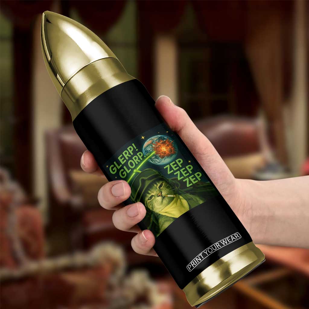 Funny UFO Alien Cat Selfie Bullet Tumbler Retro Space Sci-Fi Cat Pilot TS10 Print Your Wear