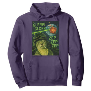 Funny UFO Alien Cat Selfie Hoodie Retro Space Sci-Fi Cat Pilot TS10 Purple Print Your Wear