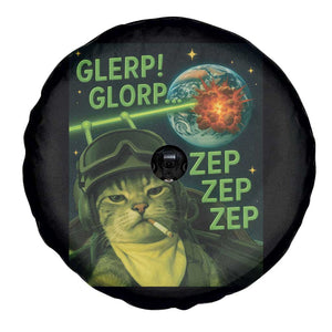 Funny UFO Alien Cat Selfie Spare Tire Cover Retro Space Sci-Fi Cat Pilot TS10 Print Your Wear