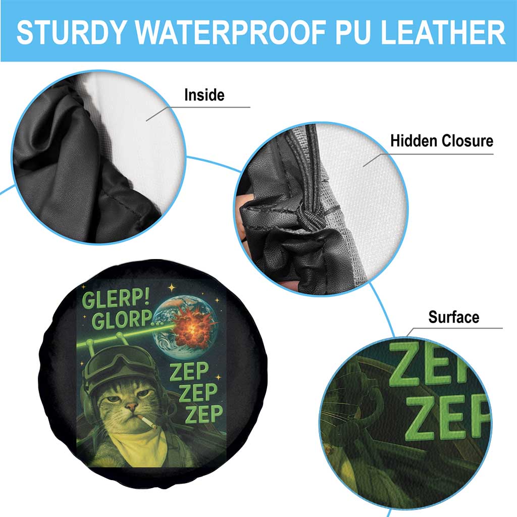 Funny UFO Alien Cat Selfie Spare Tire Cover Retro Space Sci-Fi Cat Pilot TS10 Print Your Wear