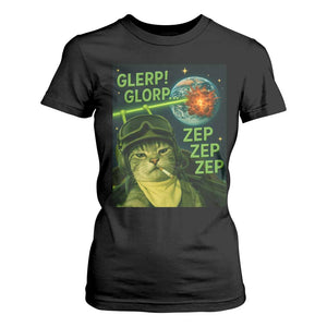 Funny UFO Alien Cat Selfie T Shirt For Women Retro Space Sci-Fi Cat Pilot TS10 Black Print Your Wear