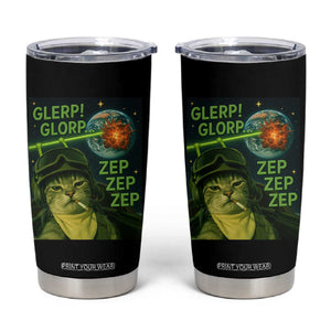 Funny UFO Alien Cat Selfie Tumbler Cup Retro Space Sci-Fi Cat Pilot TS10 Black Print Your Wear