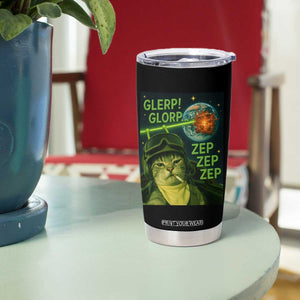 Funny UFO Alien Cat Selfie Tumbler Cup Retro Space Sci-Fi Cat Pilot TS10 Print Your Wear