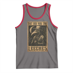 But Did You Try Leeches Plague Doctor Tank Top Middle Age Medicines Medieval History TS10 Deep Heather Red Print Your Wear