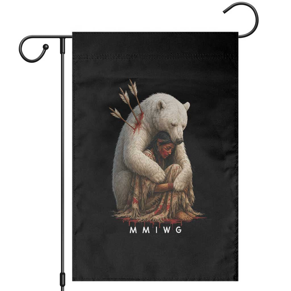 MMIW Native American Garden Flag Spirit Bear Protecting Indigenous Woman MMIWG TS10 Black Print Your Wear