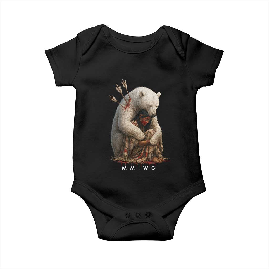 MMIW Native American Baby Onesie Spirit Bear Protecting Indigenous Woman MMIWG TS10 Black Print Your Wear