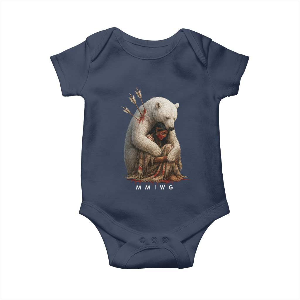 MMIW Native American Baby Onesie Spirit Bear Protecting Indigenous Woman MMIWG TS10 Navy Print Your Wear