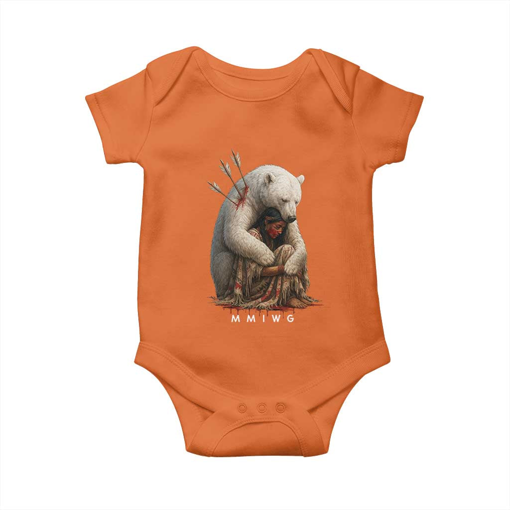 MMIW Native American Baby Onesie Spirit Bear Protecting Indigenous Woman MMIWG TS10 Orange Print Your Wear