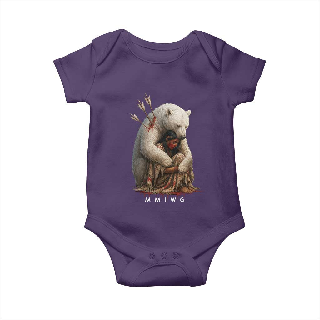 MMIW Native American Baby Onesie Spirit Bear Protecting Indigenous Woman MMIWG TS10 Purple Print Your Wear