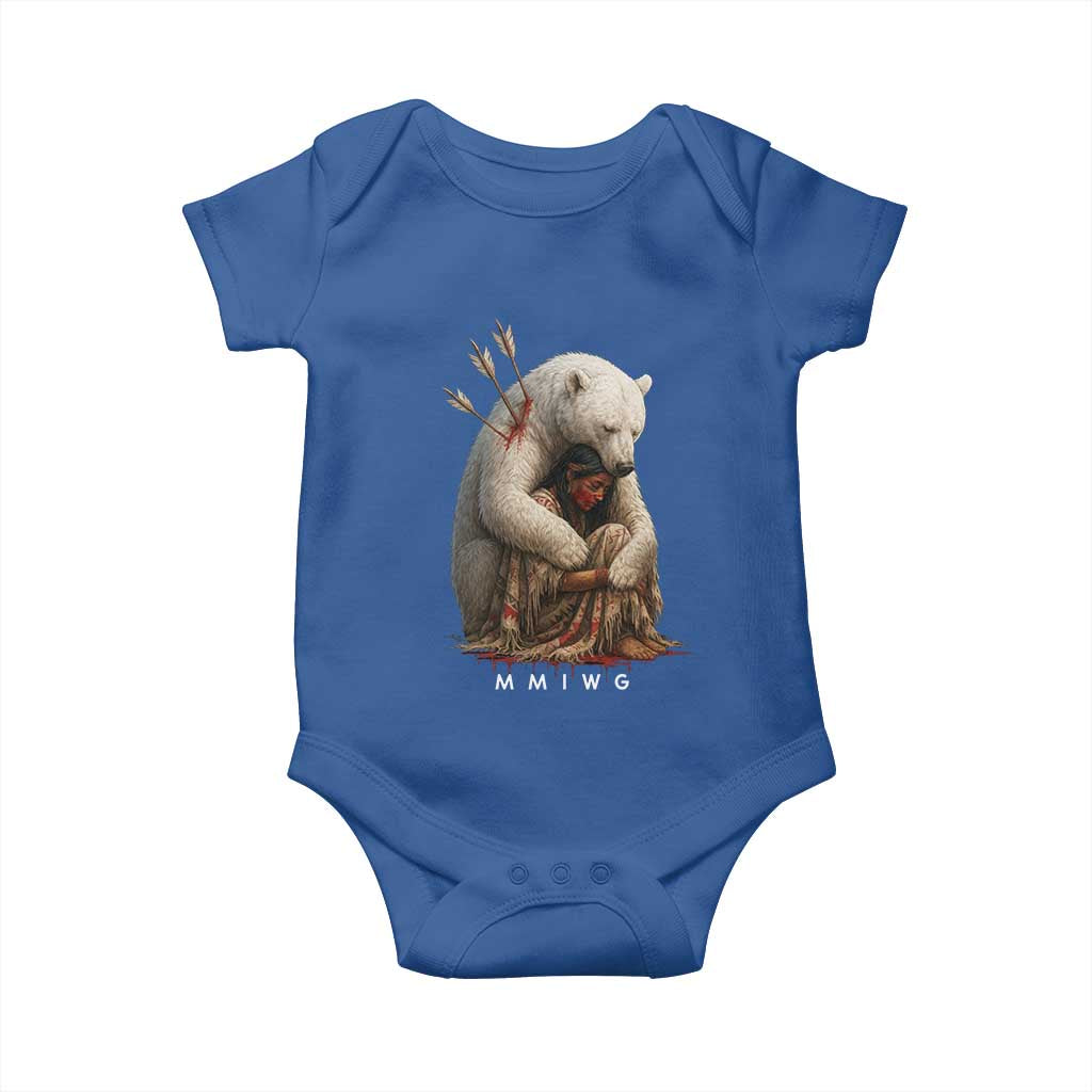 MMIW Native American Baby Onesie Spirit Bear Protecting Indigenous Woman MMIWG TS10 Royal Blue Print Your Wear