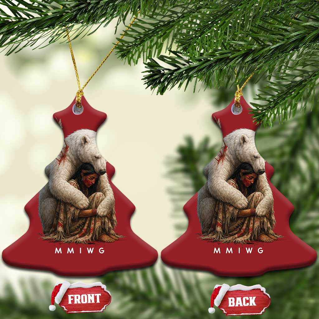 MMIW Native American Christmas Ornament Spirit Bear Protecting Indigenous Woman MMIWG TS10 Christmas Tree Red Print Your Wear