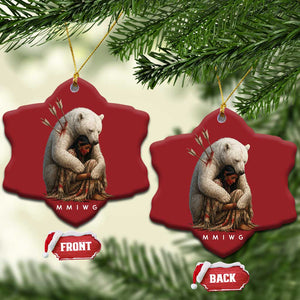 MMIW Native American Christmas Ornament Spirit Bear Protecting Indigenous Woman MMIWG TS10 Snow Flake Red Print Your Wear