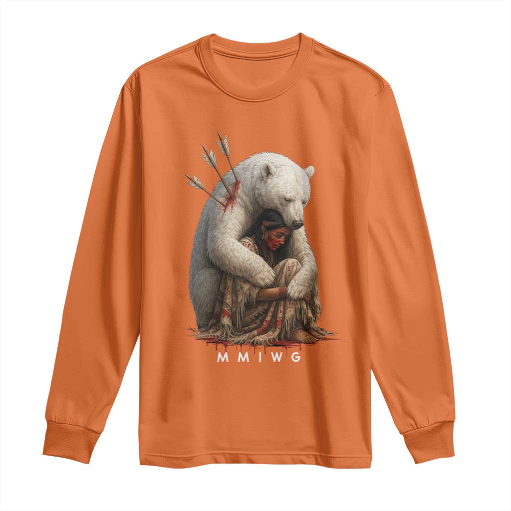 MMIW Native American Long Sleeve Shirt Spirit Bear Protecting Indigenous Woman MMIWG TS10 Orange Print Your Wear