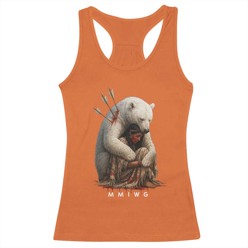 MMIW Native American Racerback Tank Top Spirit Bear Protecting Indigenous Woman MMIWG TS10 Orange Print Your Wear