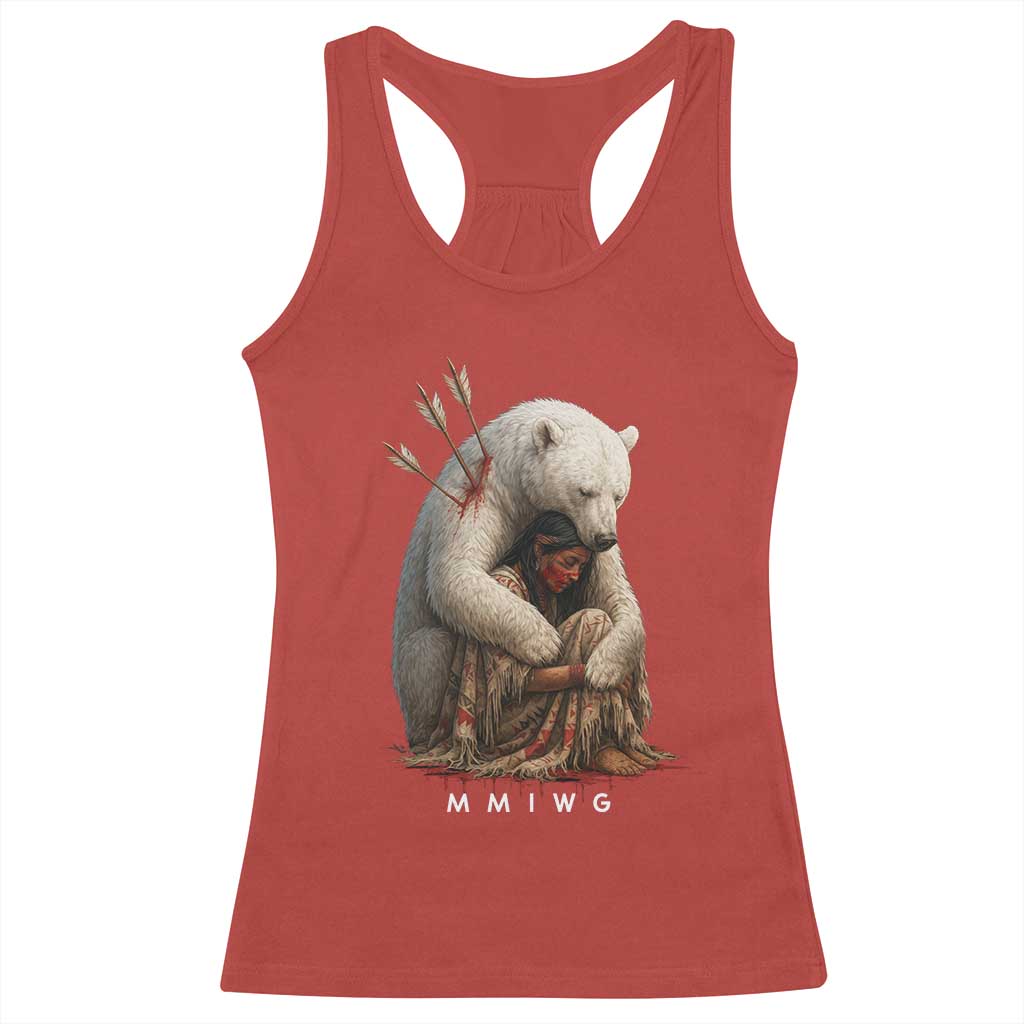 MMIW Native American Racerback Tank Top Spirit Bear Protecting Indigenous Woman MMIWG TS10 Red Print Your Wear