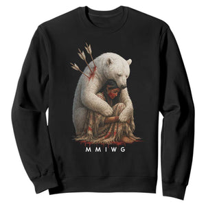 MMIW Native American Sweatshirt Spirit Bear Protecting Indigenous Woman MMIWG TS10 Black Print Your Wear