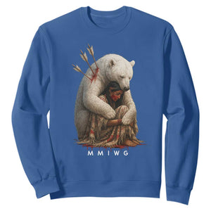MMIW Native American Sweatshirt Spirit Bear Protecting Indigenous Woman MMIWG TS10 Royal Blue Print Your Wear