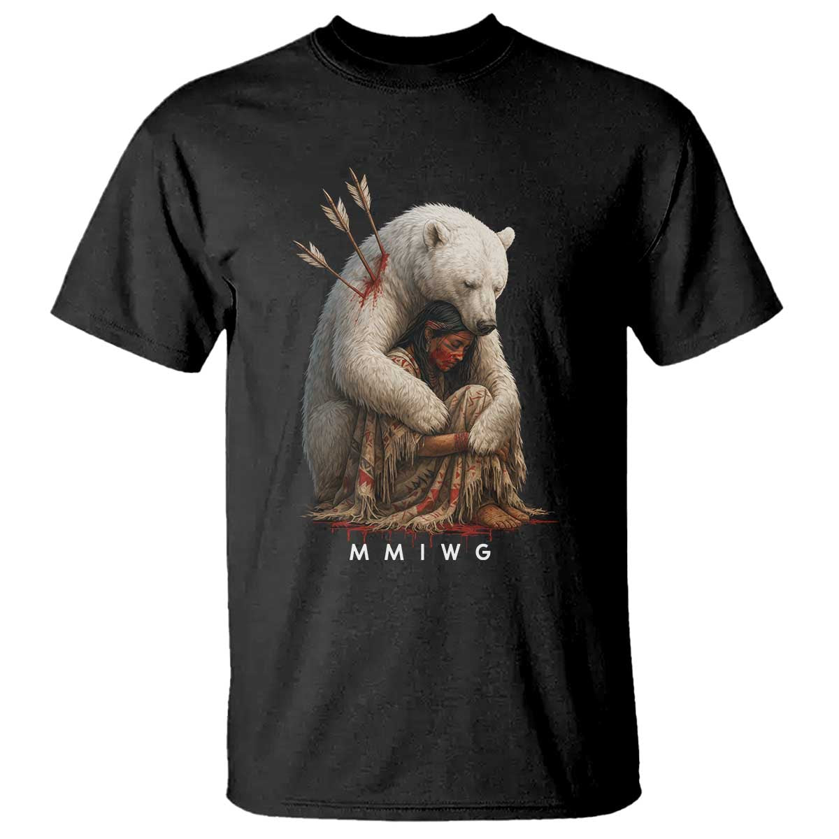 MMIW Native American T Shirt Spirit Bear Protecting Indigenous Woman MMIWG TS10 Black Print Your Wear