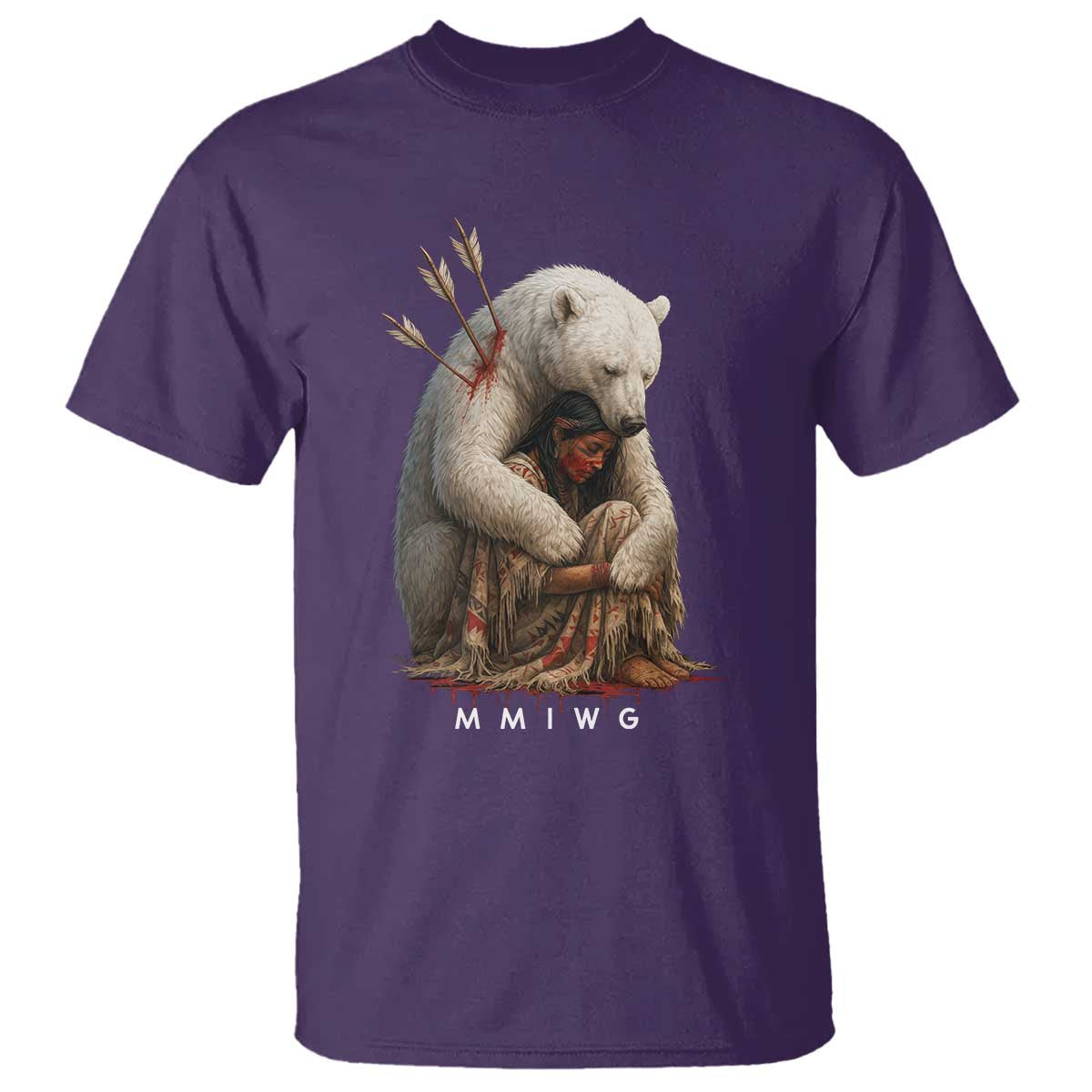 MMIW Native American T Shirt Spirit Bear Protecting Indigenous Woman MMIWG TS10 Purple Print Your Wear