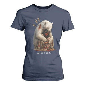 MMIW Native American T Shirt For Women Spirit Bear Protecting Indigenous Woman MMIWG TS10 Navy Print Your Wear