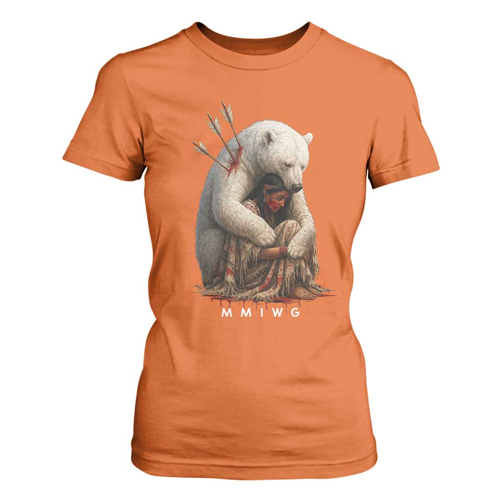 MMIW Native American T Shirt For Women Spirit Bear Protecting Indigenous Woman MMIWG TS10 Orange Print Your Wear