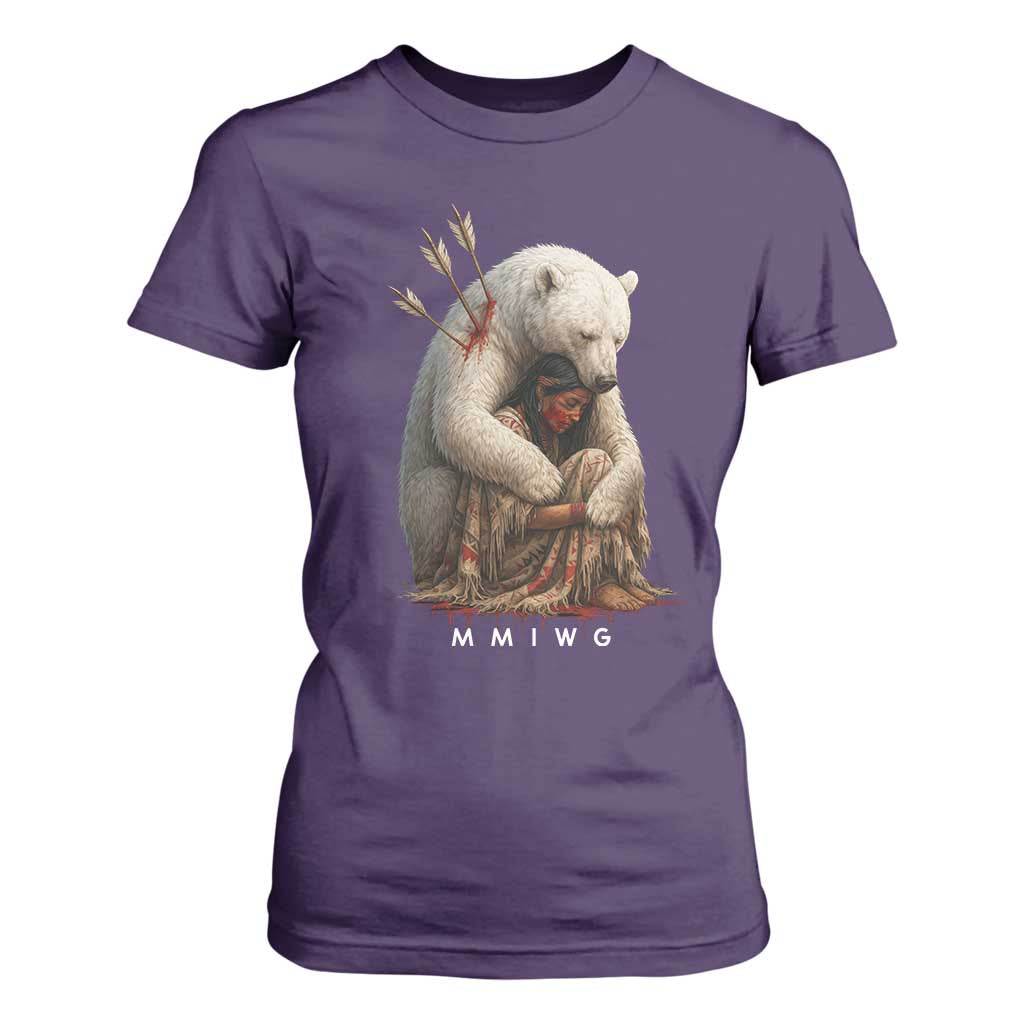 MMIW Native American T Shirt For Women Spirit Bear Protecting Indigenous Woman MMIWG TS10 Purple Print Your Wear
