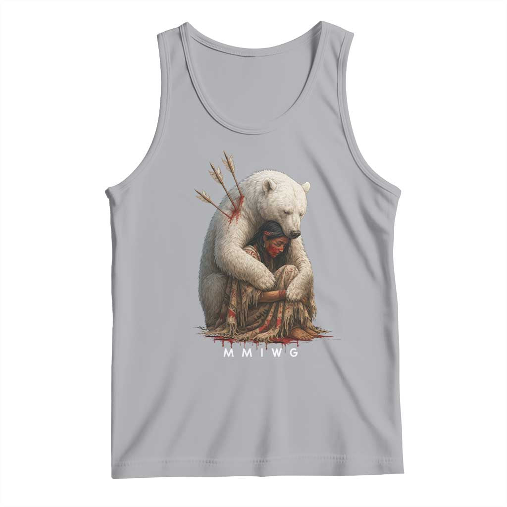 MMIW Native American Tank Top Spirit Bear Protecting Indigenous Woman MMIWG TS10 Athletic Heather Print Your Wear