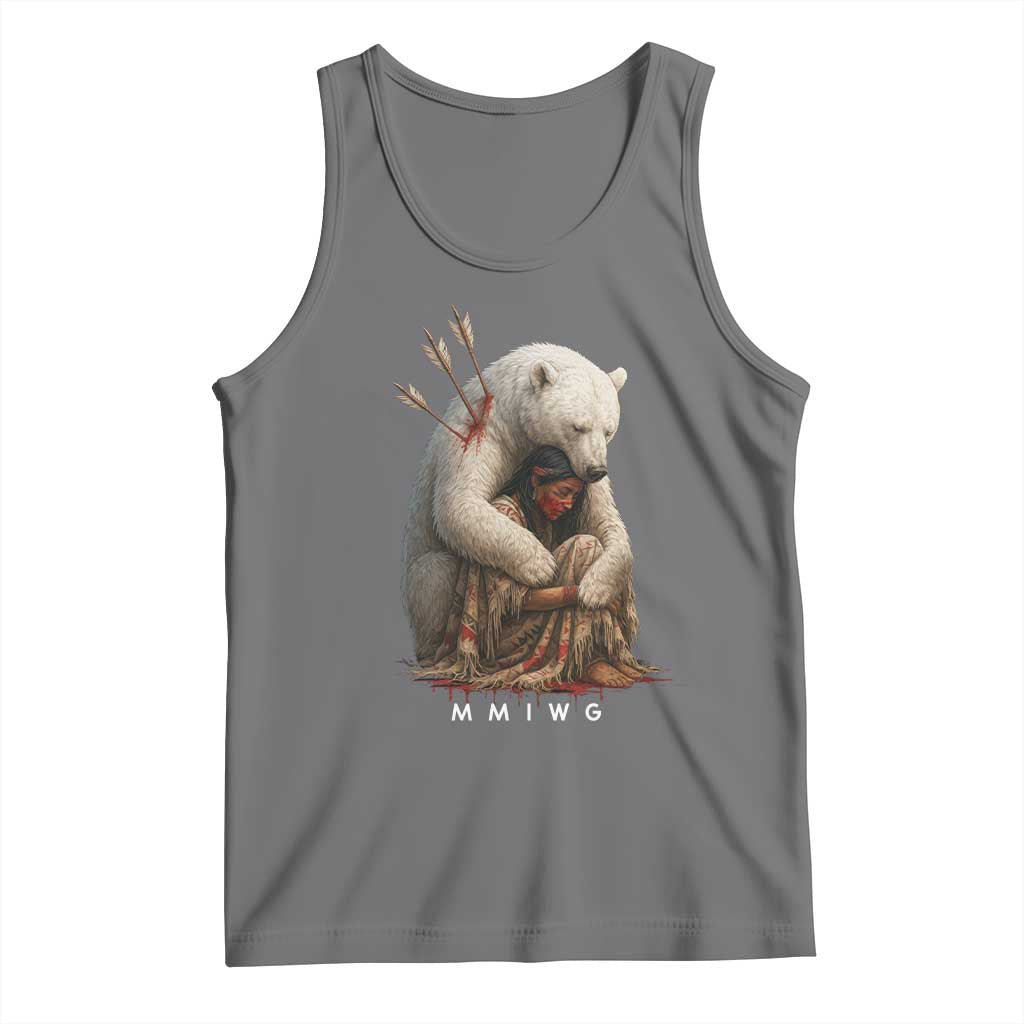 MMIW Native American Tank Top Spirit Bear Protecting Indigenous Woman MMIWG TS10 Black Heather Print Your Wear